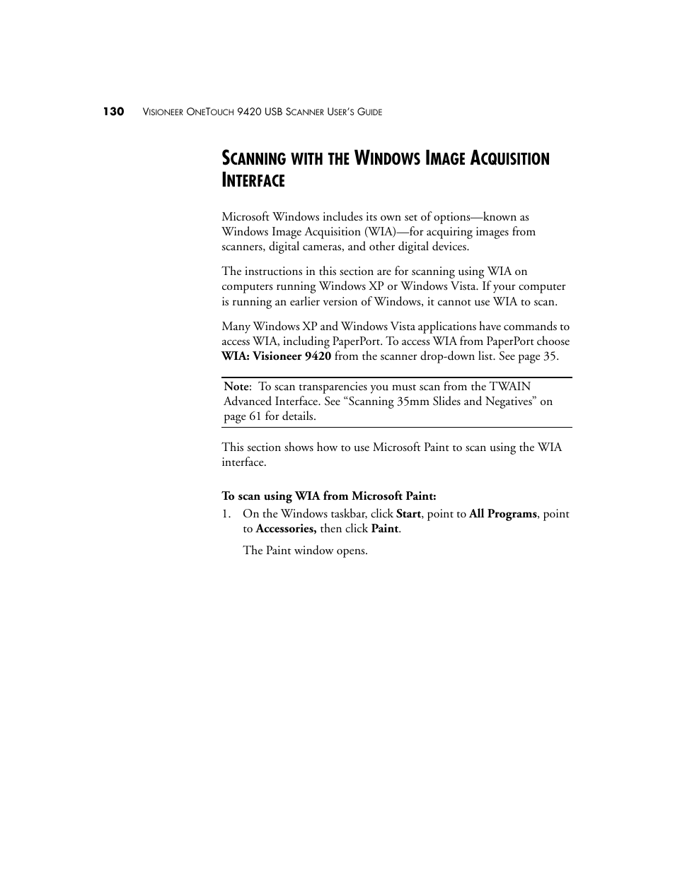 Canning, With, Indows | Mage, Cquisition, Nterface | Visioneer One Touch 9420 User Manual | Page 137 / 154