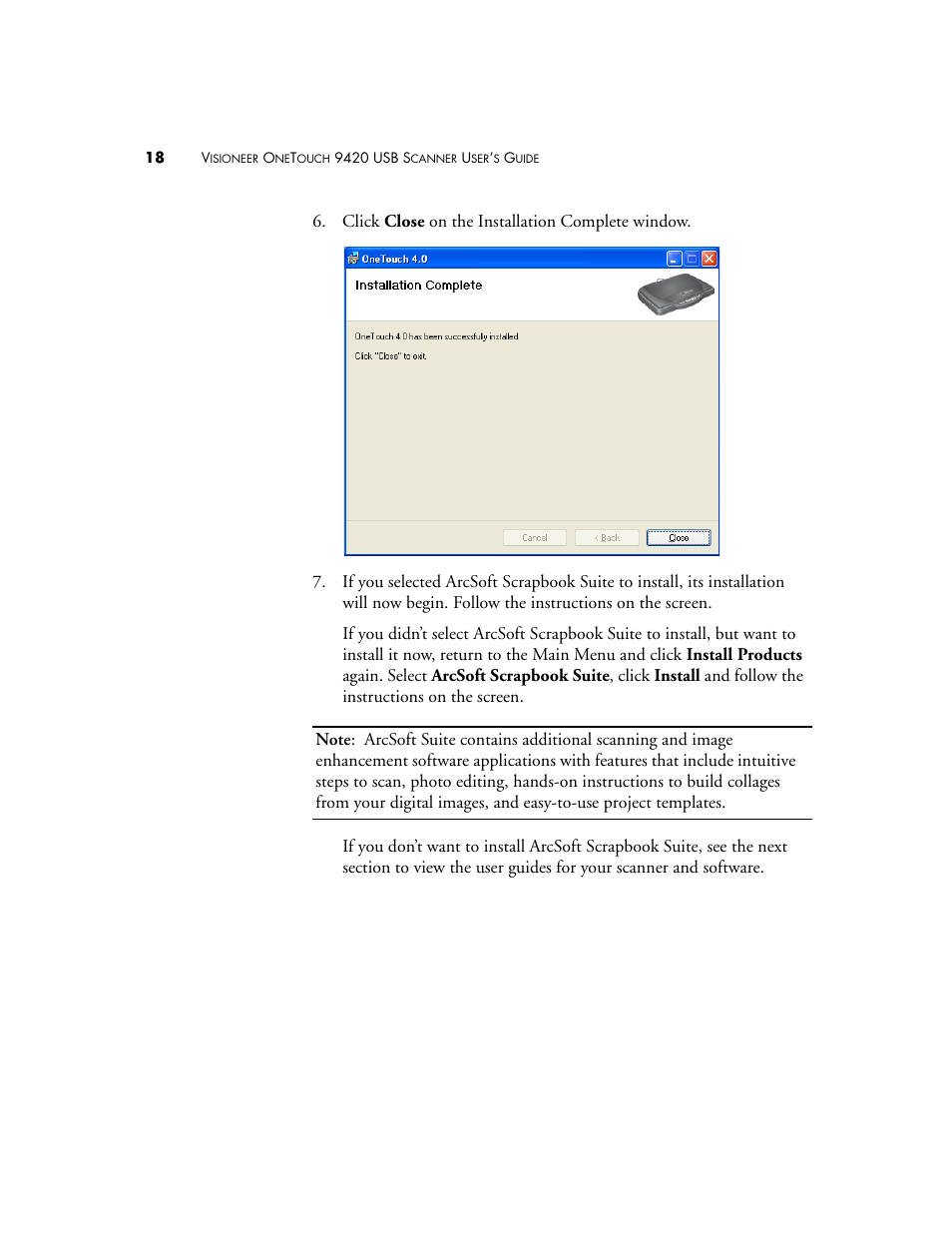 Visioneer One Touch 9420 User Manual | Page 25 / 154