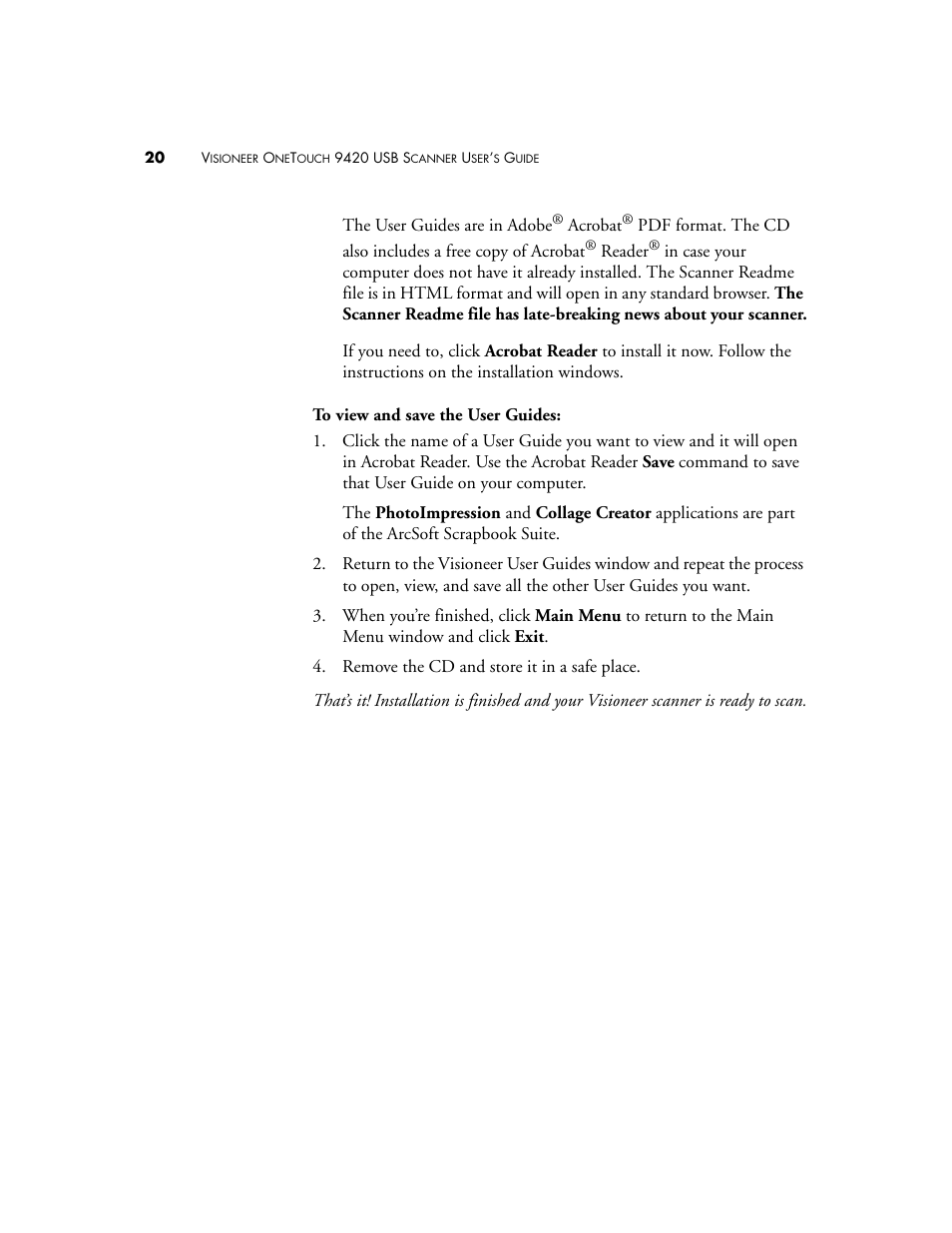 Visioneer One Touch 9420 User Manual | Page 27 / 154