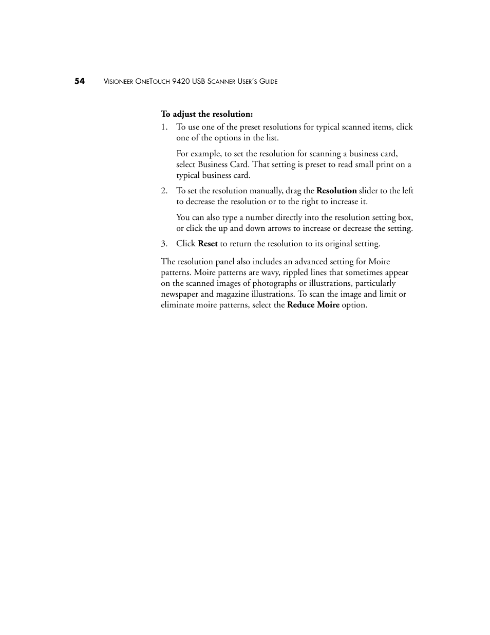 Visioneer One Touch 9420 User Manual | Page 61 / 154