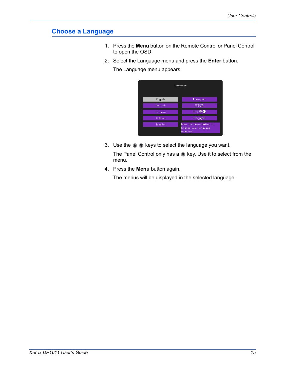 Choose a language | Visioneer DP1011 User Manual | Page 20 / 36