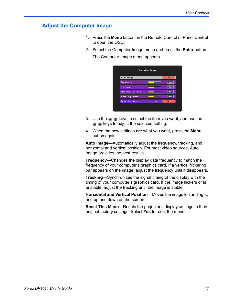 Adjust the computer image | Visioneer DP1011 User Manual | Page 22 / 36