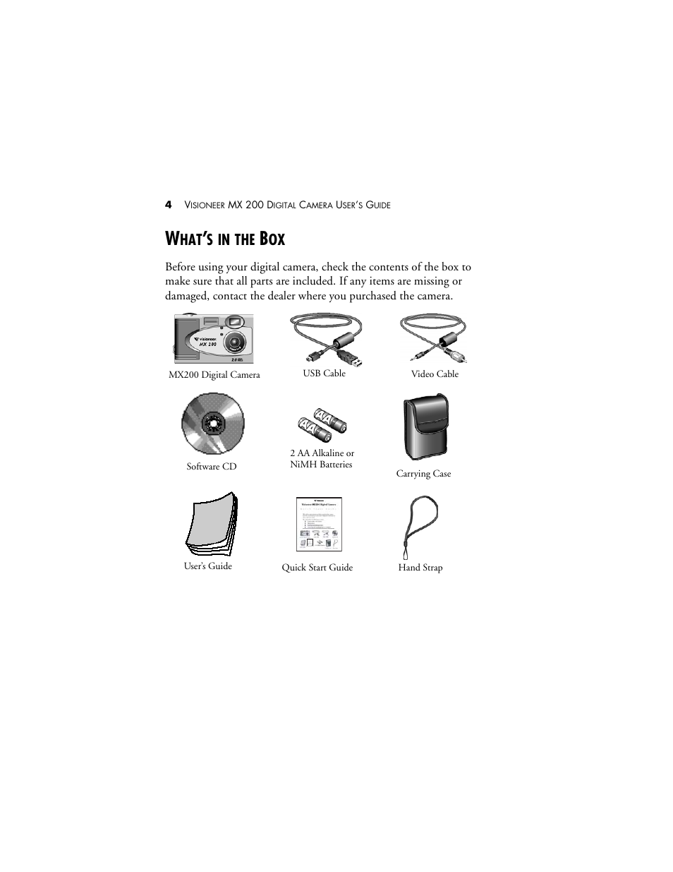 What’s in the box | Visioneer MX 200 User Manual | Page 10 / 66