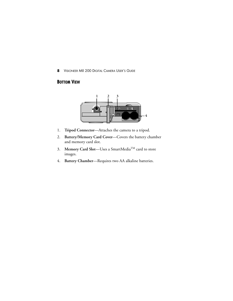 Bottom view | Visioneer MX 200 User Manual | Page 14 / 66