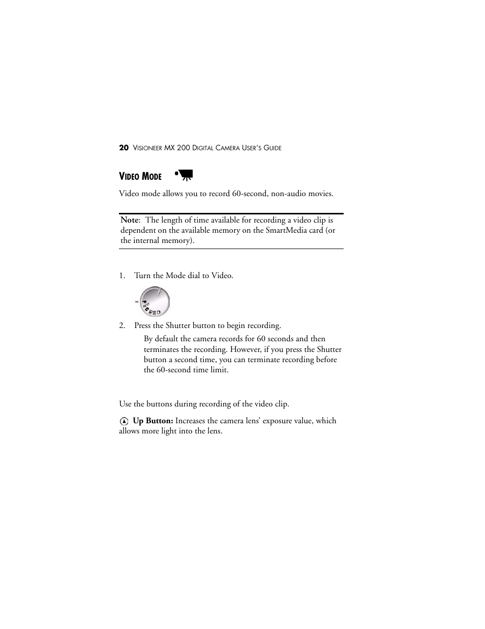 Video mode | Visioneer MX 200 User Manual | Page 26 / 66