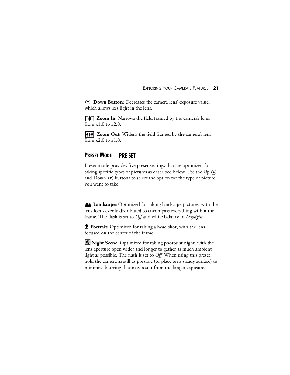 Preset mode | Visioneer MX 200 User Manual | Page 27 / 66
