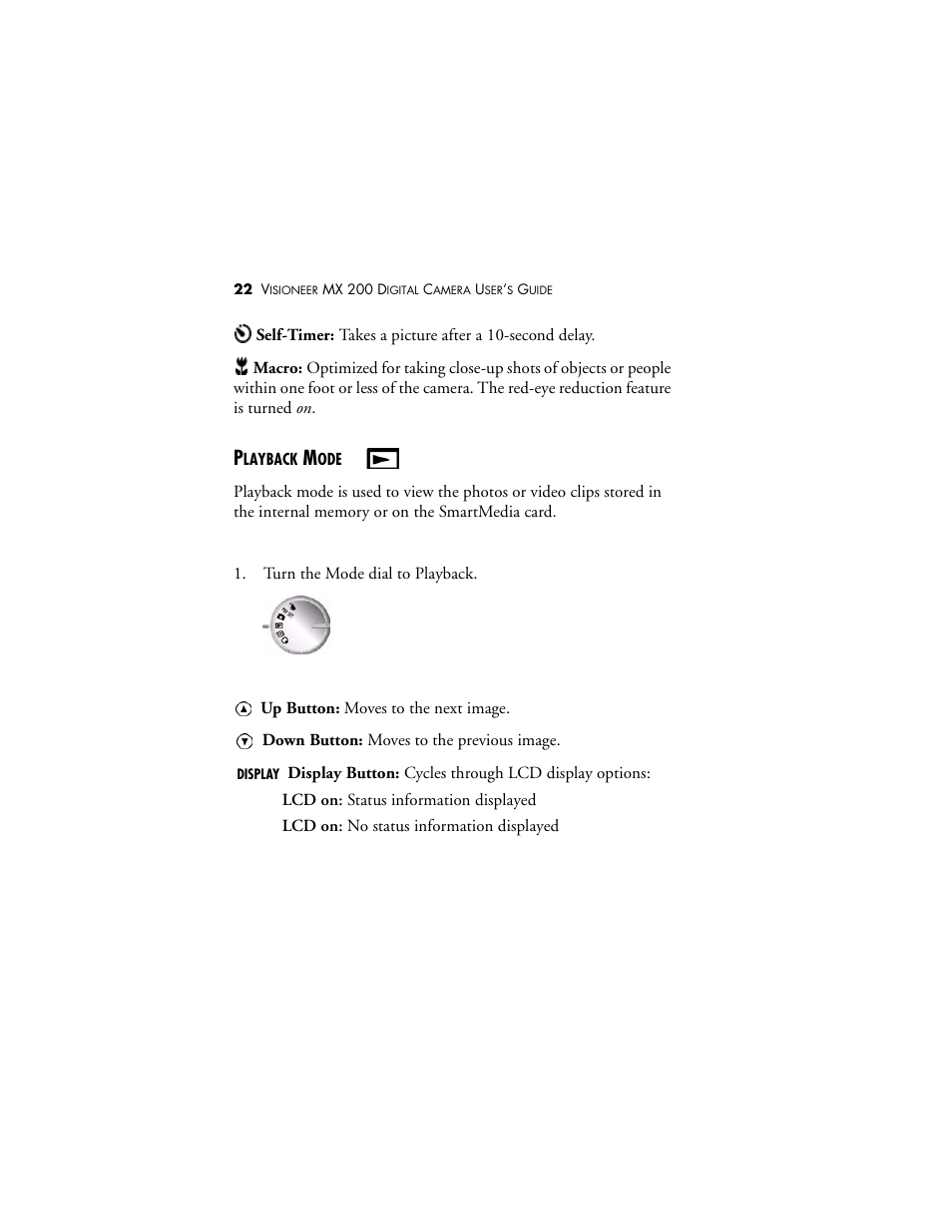Playback mode | Visioneer MX 200 User Manual | Page 28 / 66