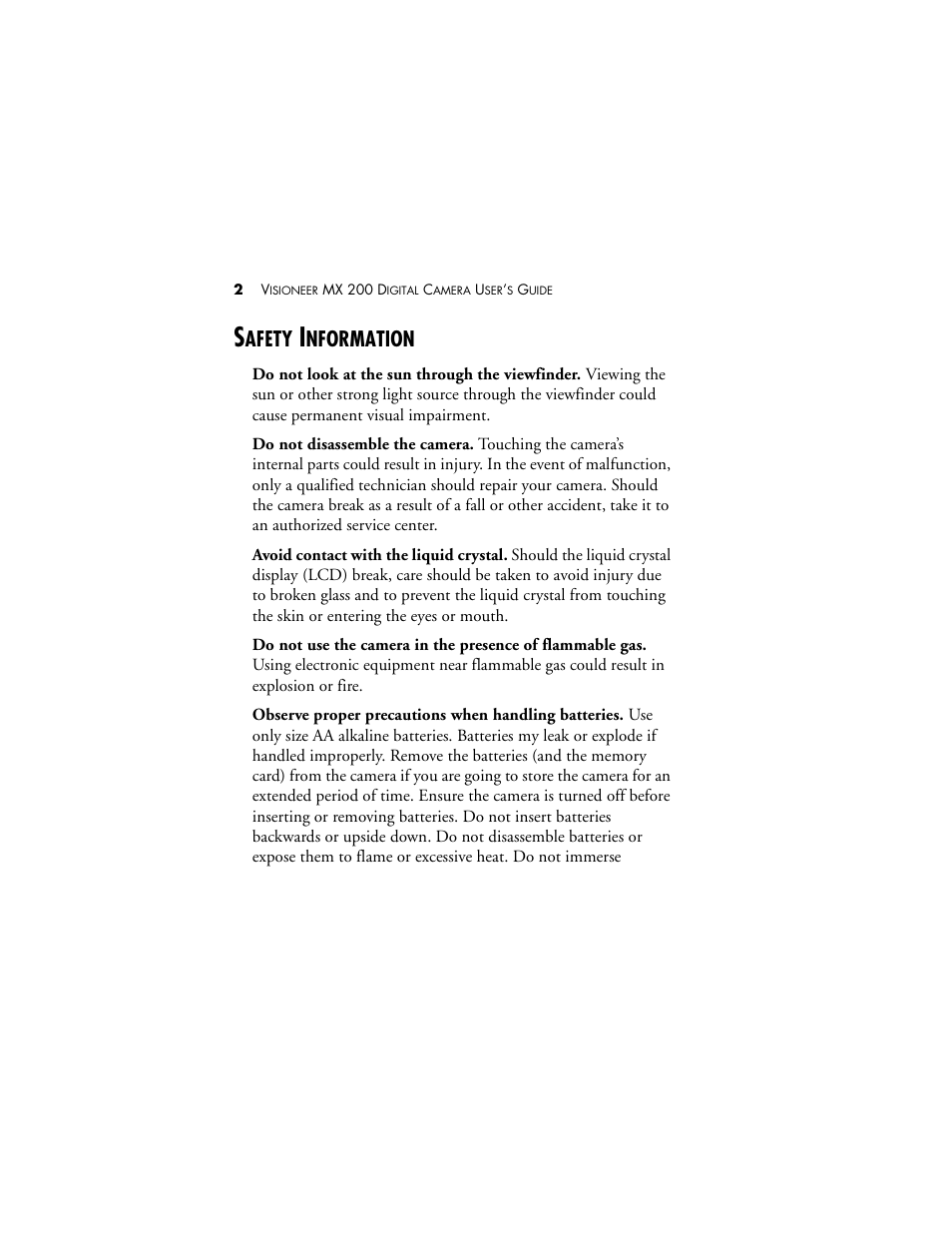 Safety information, Afety, Nformation | Visioneer MX 200 User Manual | Page 8 / 66