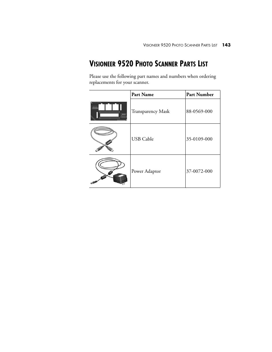 Visioneer 9520 photo scanner parts list, 9520 p, Isioneer | Hoto, Canner, Arts | Visioneer 9520 User Manual | Page 150 / 156