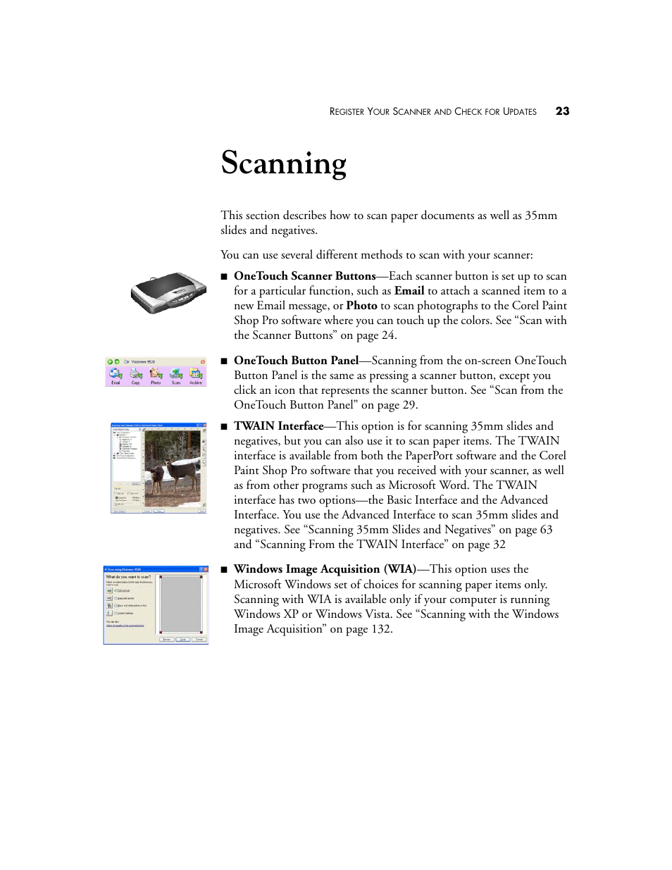 Scanning | Visioneer 9520 User Manual | Page 30 / 156
