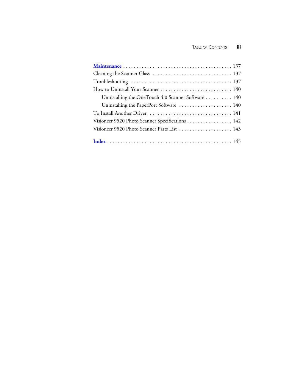 Visioneer 9520 User Manual | Page 6 / 156