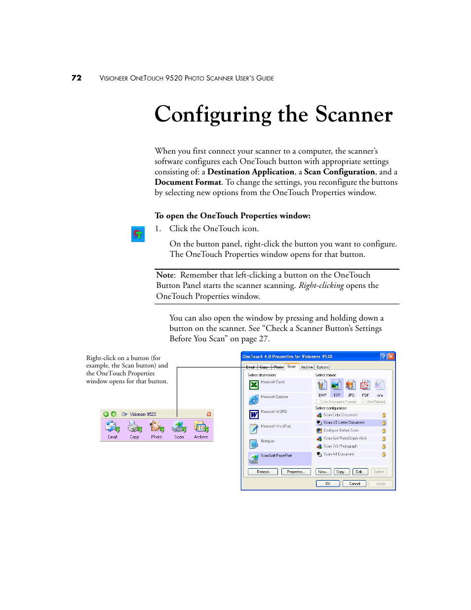 Configuring the scanner | Visioneer 9520 User Manual | Page 79 / 156