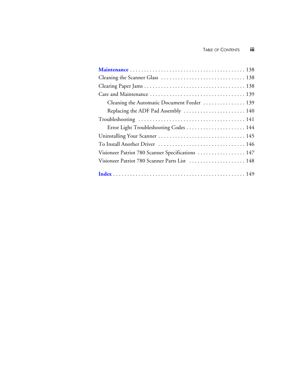 Visioneer Patriot 780 User Manual | Page 6 / 160