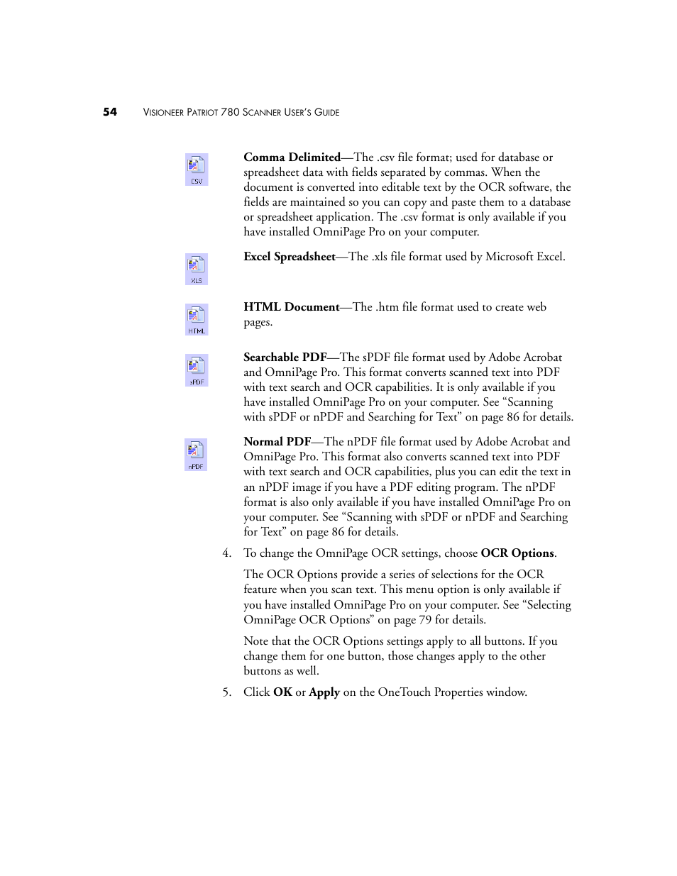 Visioneer Patriot 780 User Manual | Page 61 / 160