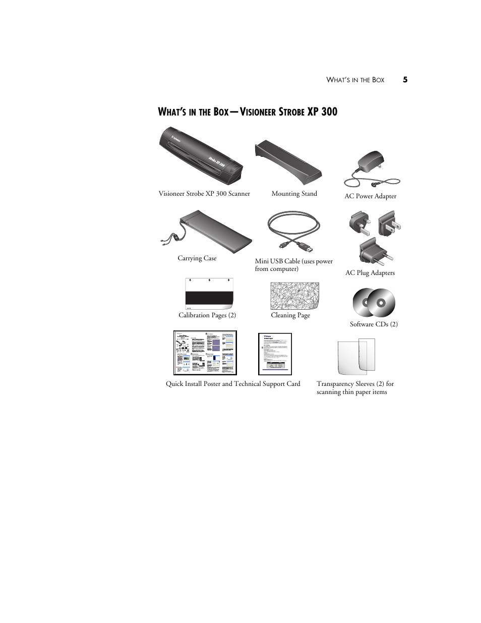 What’s in the box—visioneer strobe xp 300, Xp 300 | Visioneer XP 100 User Manual | Page 12 / 166