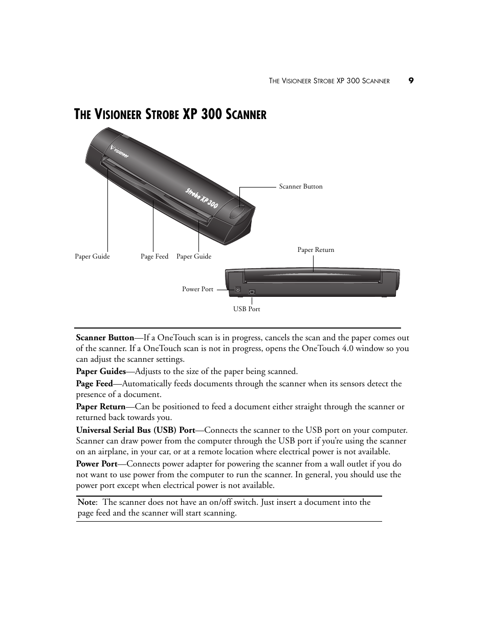 The visioneer strobe xp 300 scanner, Xp 300 s, Isioneer | Trobe, Canner | Visioneer XP 100 User Manual | Page 16 / 166