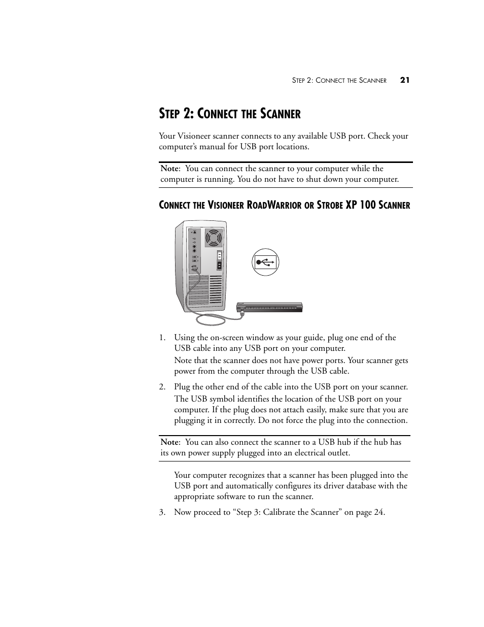 Step 2: connect the scanner, Onnect, Canner | Visioneer XP 100 User Manual | Page 28 / 166