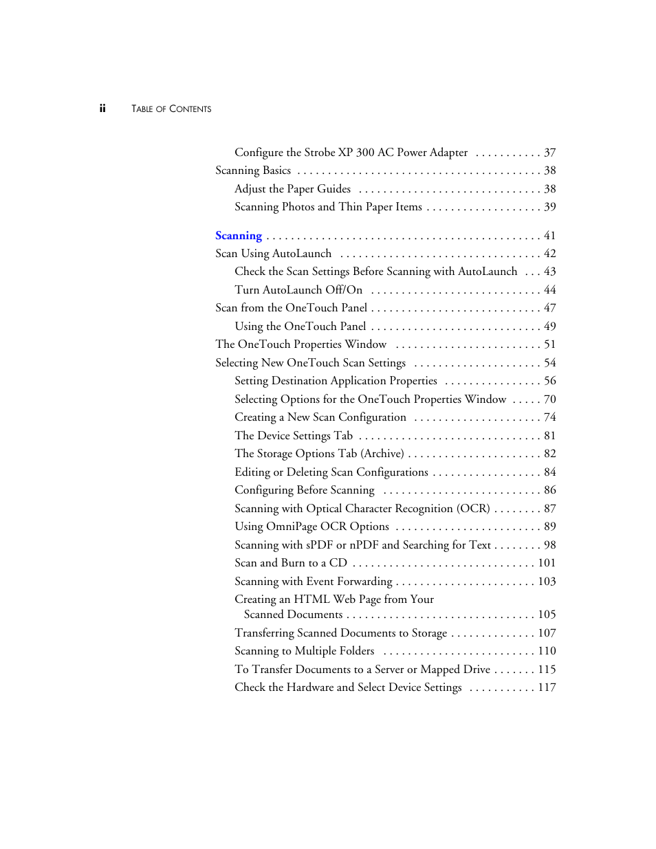 Visioneer XP 100 User Manual | Page 5 / 166