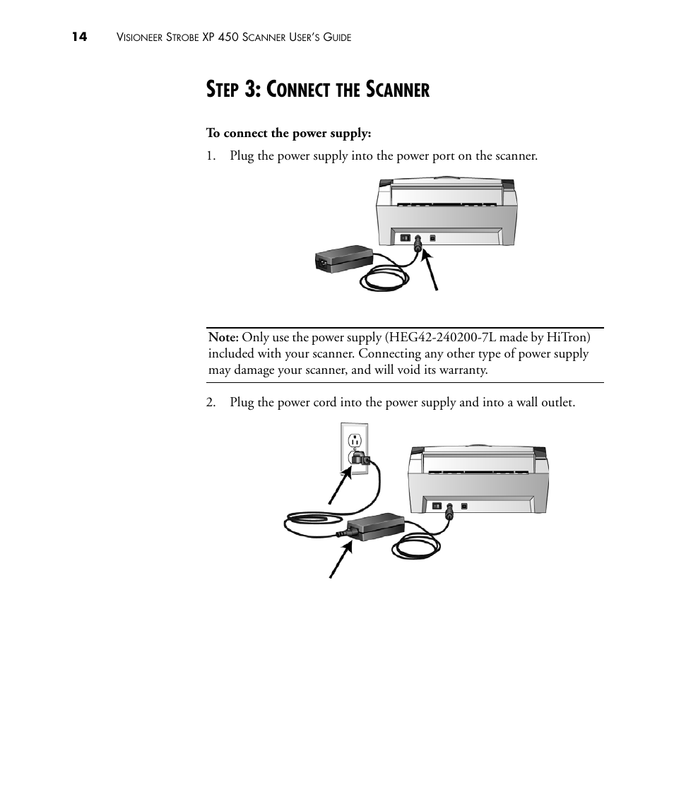 Step 3: connect the scanner, Onnect, Canner | Visioneer STROBE 450 User Manual | Page 19 / 94