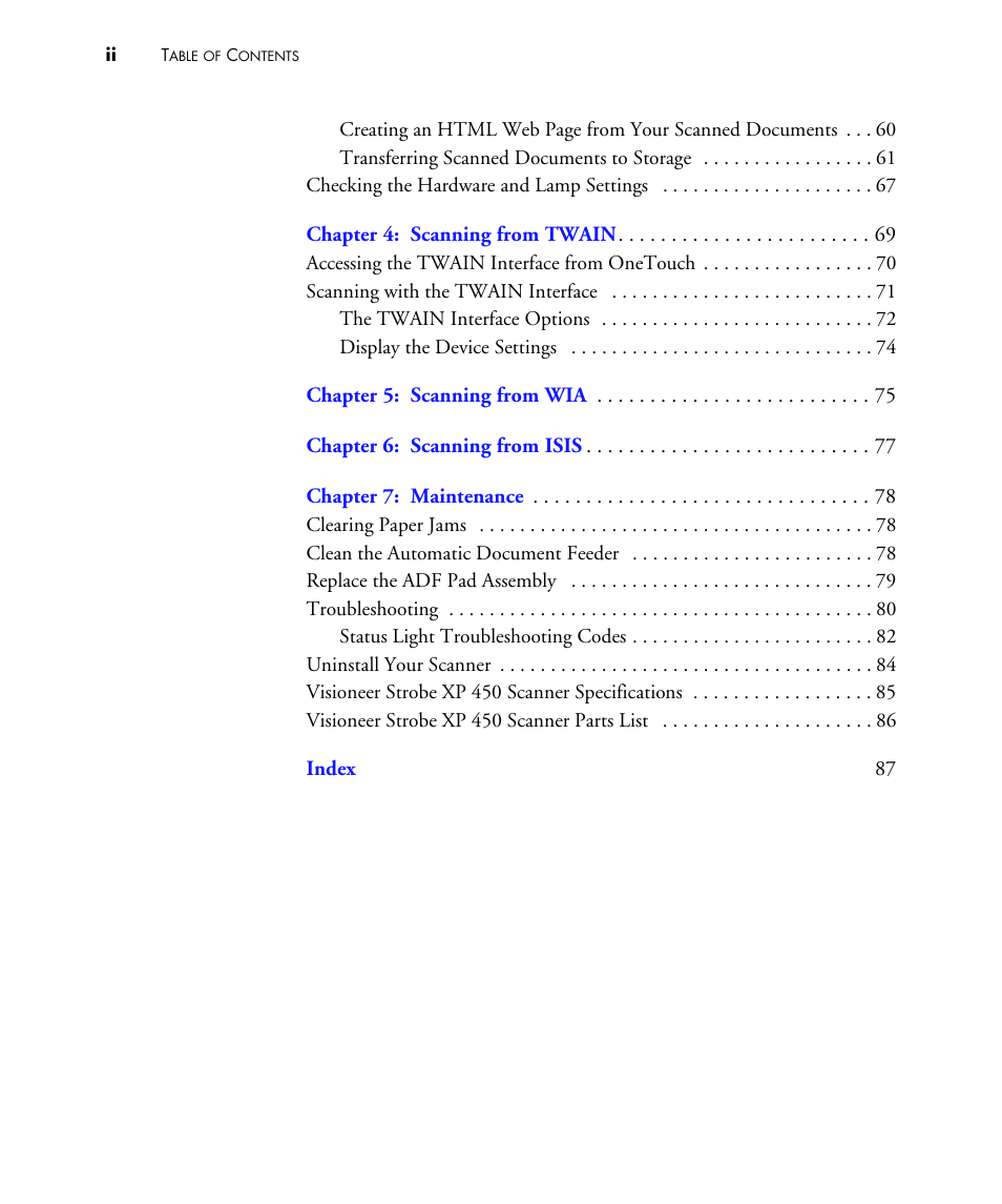 Visioneer STROBE 450 User Manual | Page 5 / 94