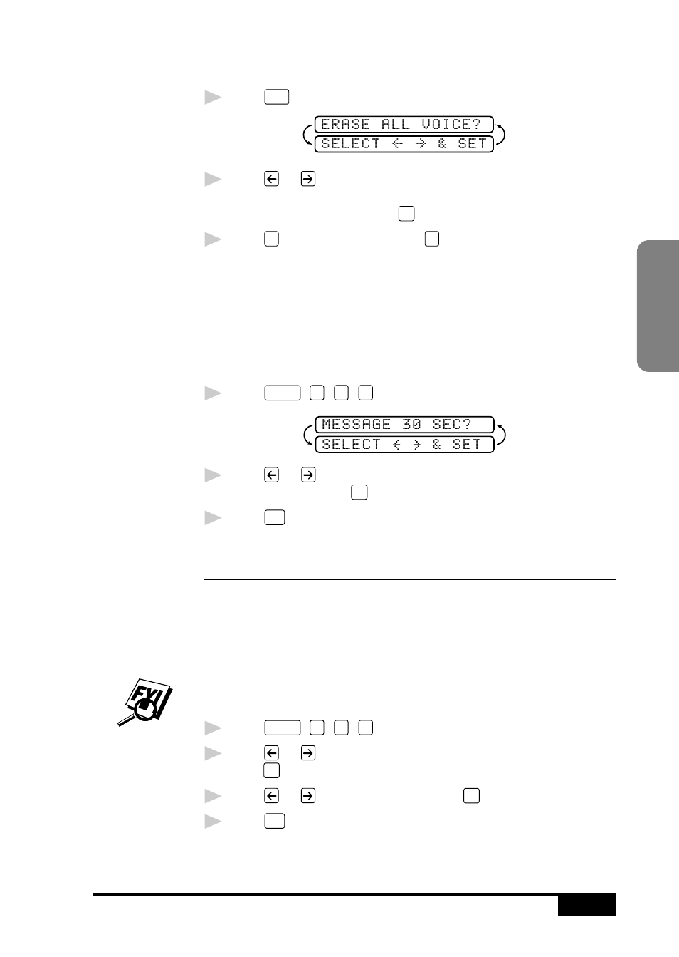 To erase messages all at once, Setting maximum time for incoming messages, Setting toll saver | Visioneer MFC7050C User Manual | Page 107 / 264