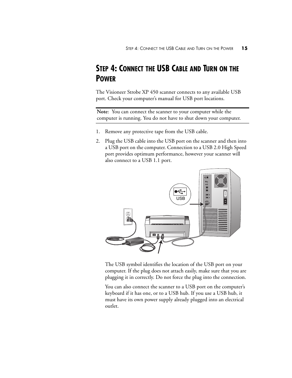 Usb c, Onnect, Able | Ower | Visioneer XP 450 User Manual | Page 20 / 132