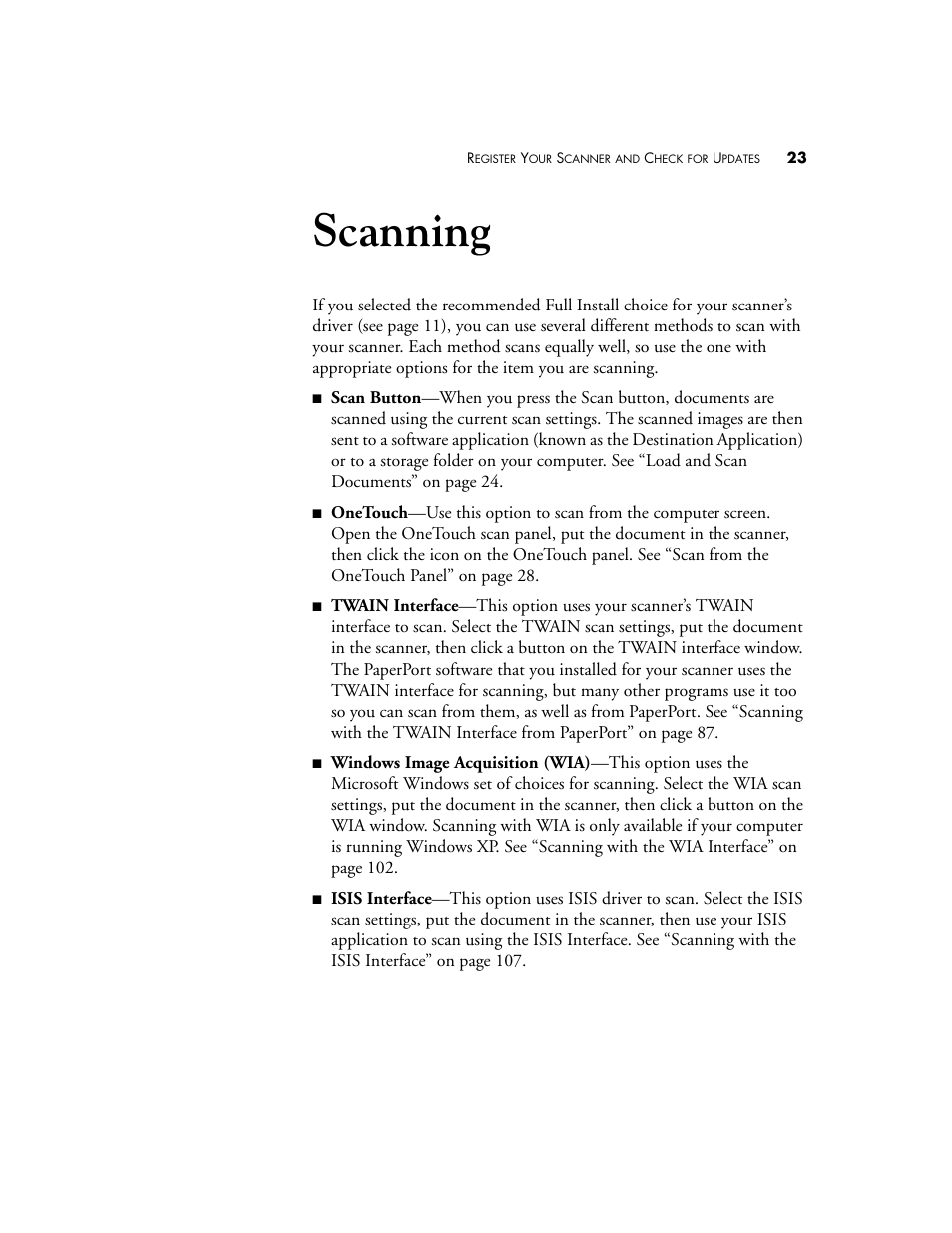 Scanning | Visioneer XP 450 User Manual | Page 28 / 132