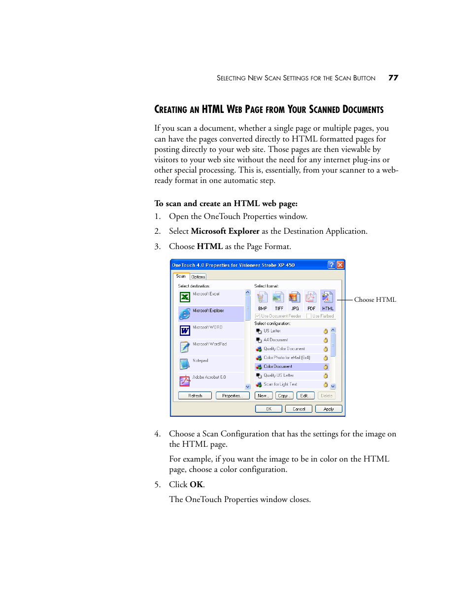 Html w | Visioneer XP 450 User Manual | Page 82 / 132