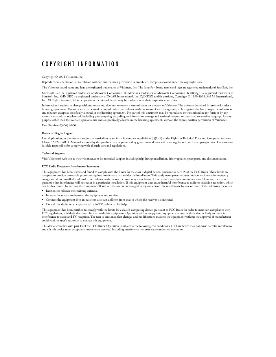 Visioneer 9420 User Manual | Page 2 / 106