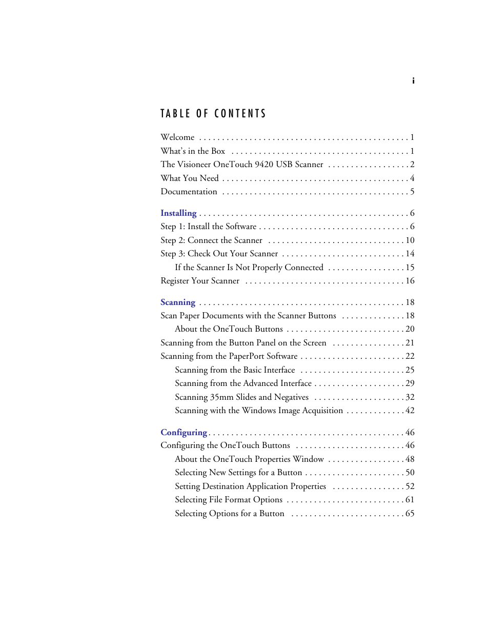 Visioneer 9420 User Manual | Page 3 / 106