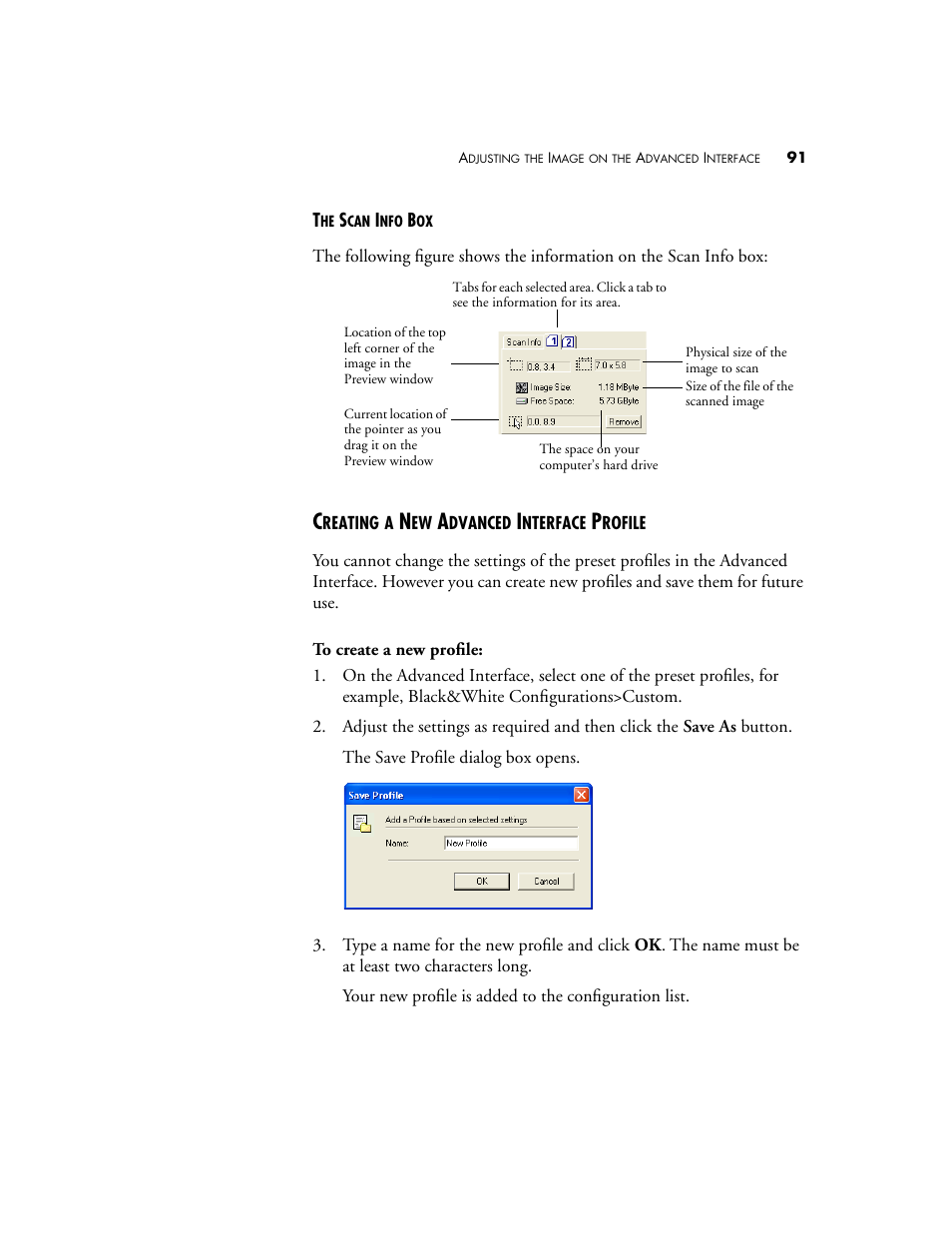 Creating a new advanced interface profile | Visioneer 9420 User Manual | Page 95 / 106
