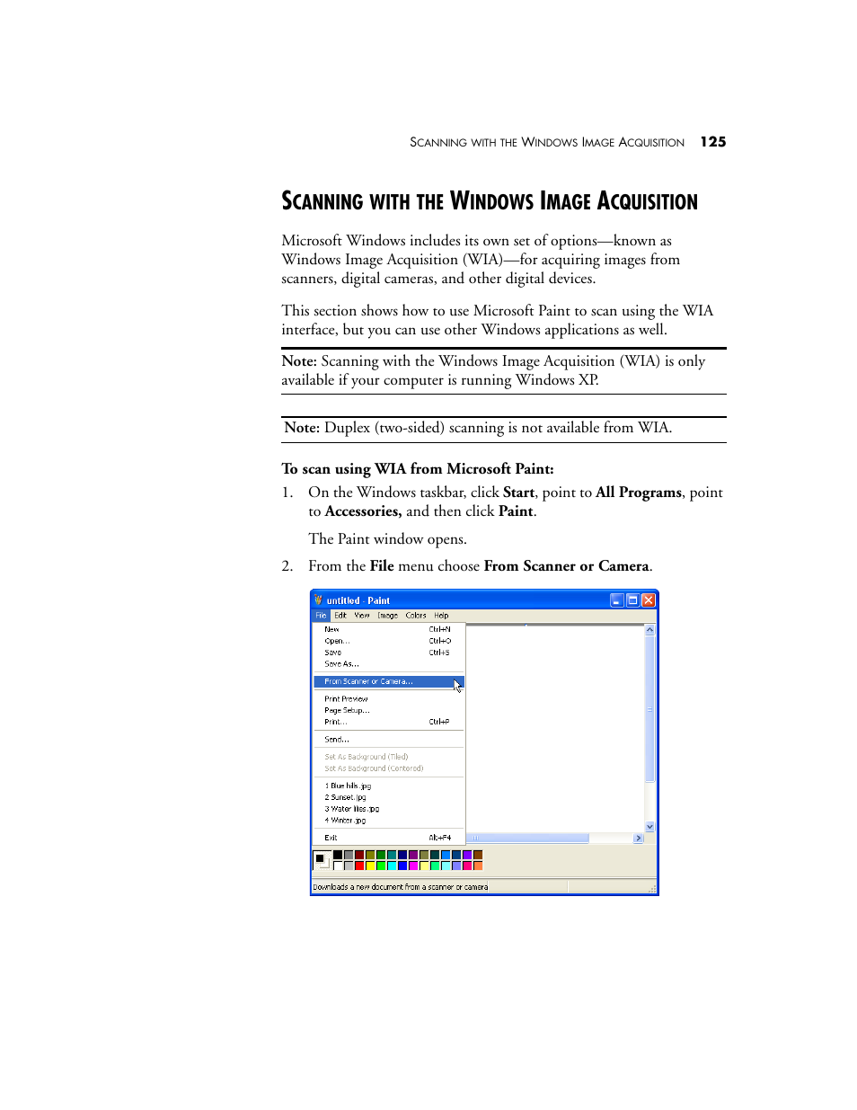 Scanning with the windows image acquisition, Canning, With | Indows, Mage, Cquisition | Visioneer Patriot 680 User Manual | Page 132 / 158