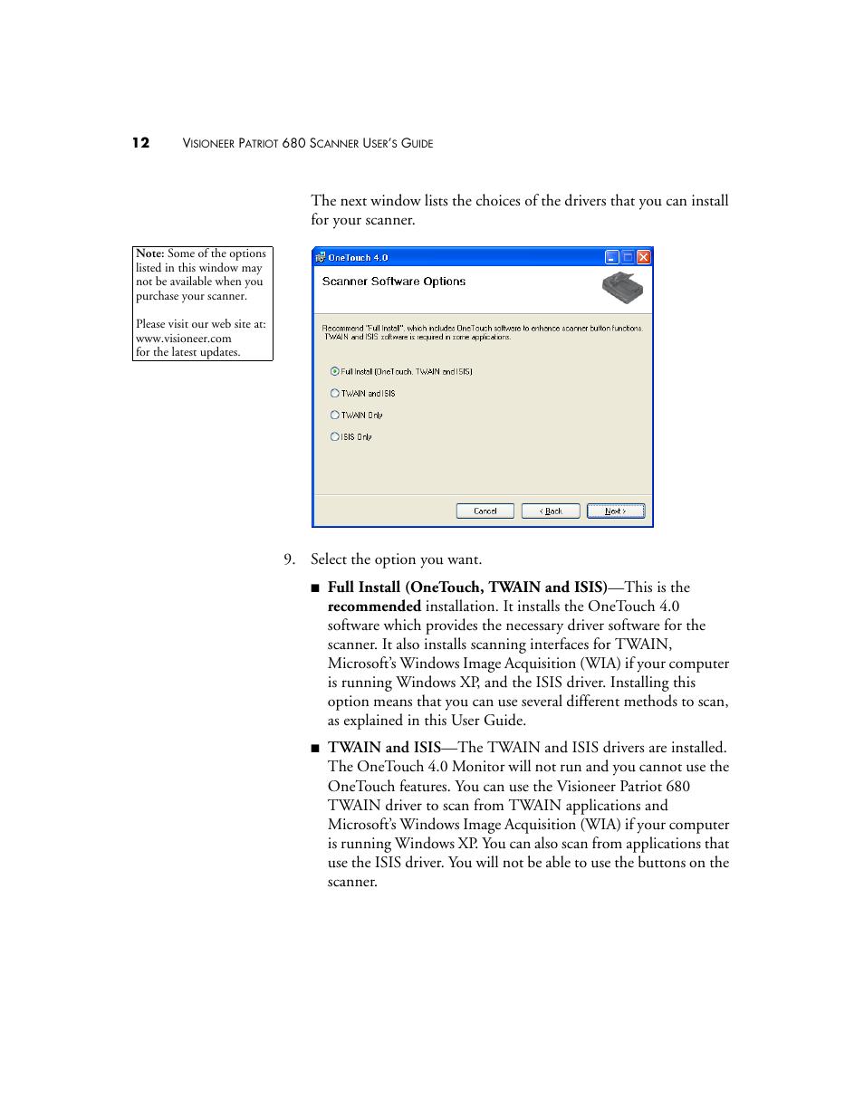 Visioneer Patriot 680 User Manual | Page 19 / 158