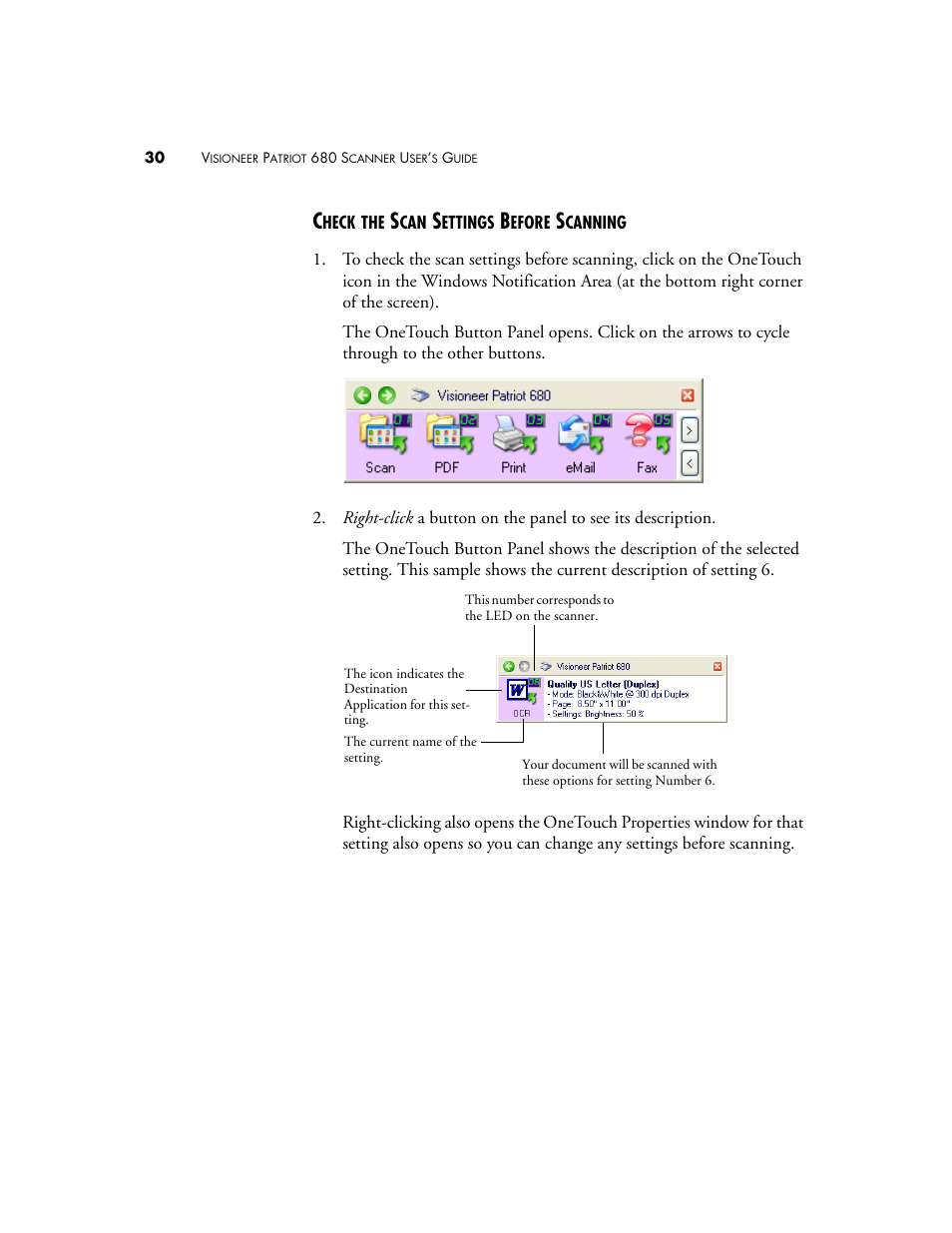 Check the scan settings before scanning | Visioneer Patriot 680 User Manual | Page 37 / 158