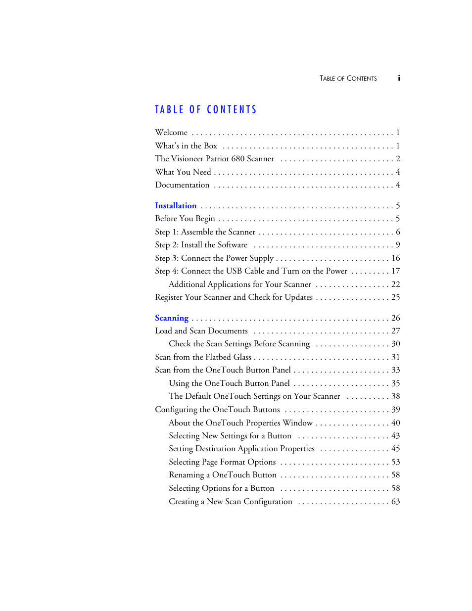 Visioneer Patriot 680 User Manual | Page 4 / 158