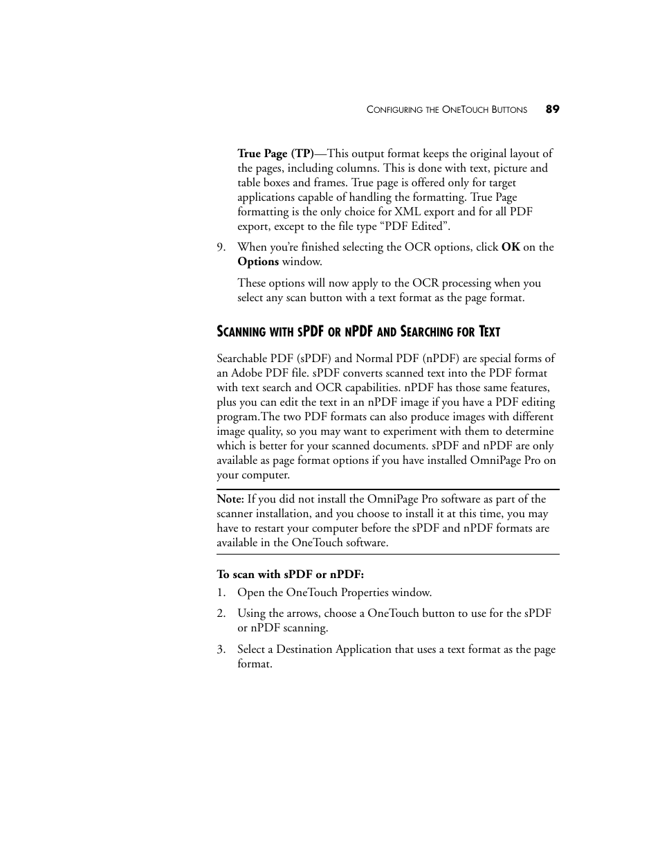 Scanning with spdf or npdf and searching for text | Visioneer Patriot 680 User Manual | Page 96 / 158