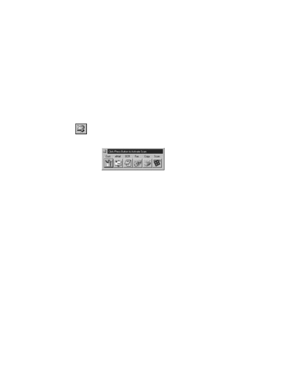 Scanning from the button panel on the screen | Visioneer OneTouch 8900 User Manual | Page 19 / 58