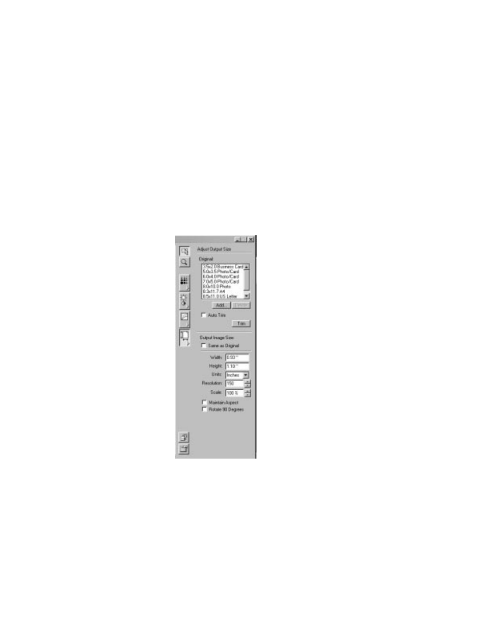Adjusting output size | Visioneer OneTouch 8900 User Manual | Page 47 / 58