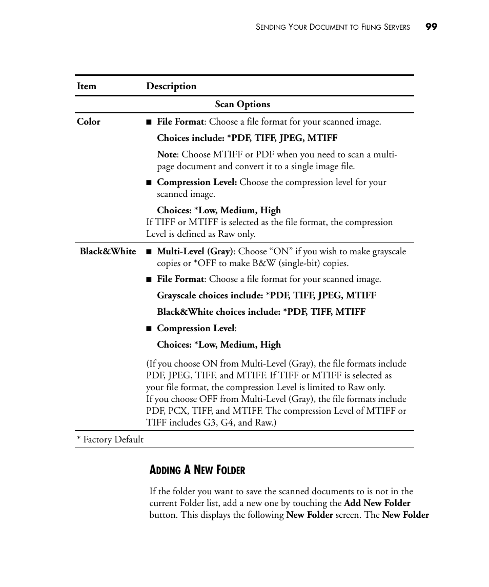 Adding a new folder | Visioneer NETSCAN 4000 User Manual | Page 106 / 186