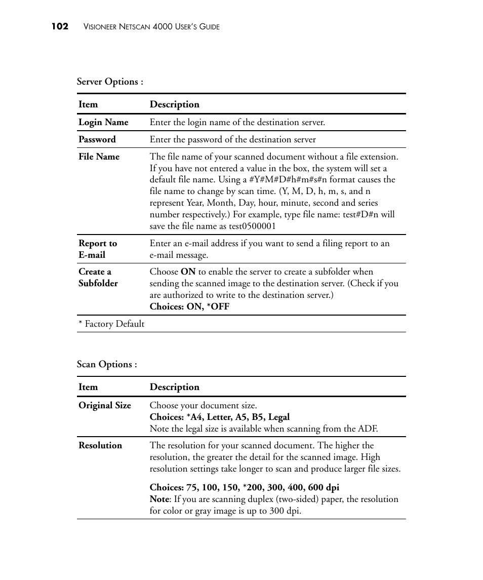 Visioneer NETSCAN 4000 User Manual | Page 109 / 186