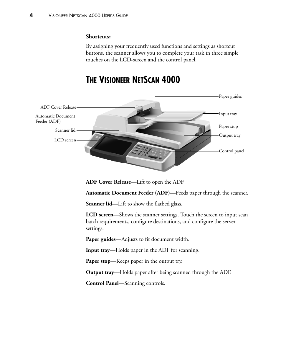 The visioneer netscan 4000, Isioneer | Visioneer NETSCAN 4000 User Manual | Page 11 / 186