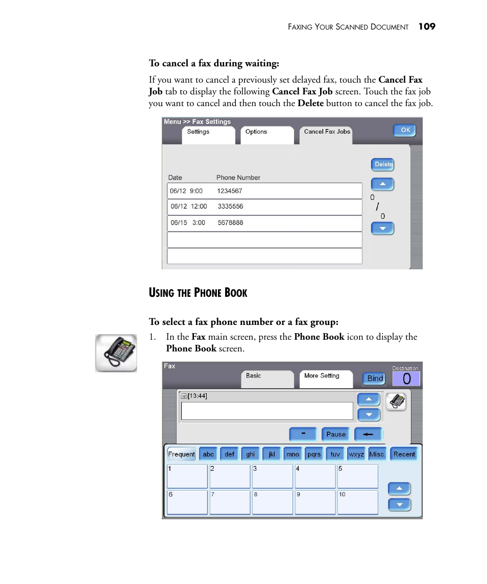 Using the phone book | Visioneer NETSCAN 4000 User Manual | Page 116 / 186
