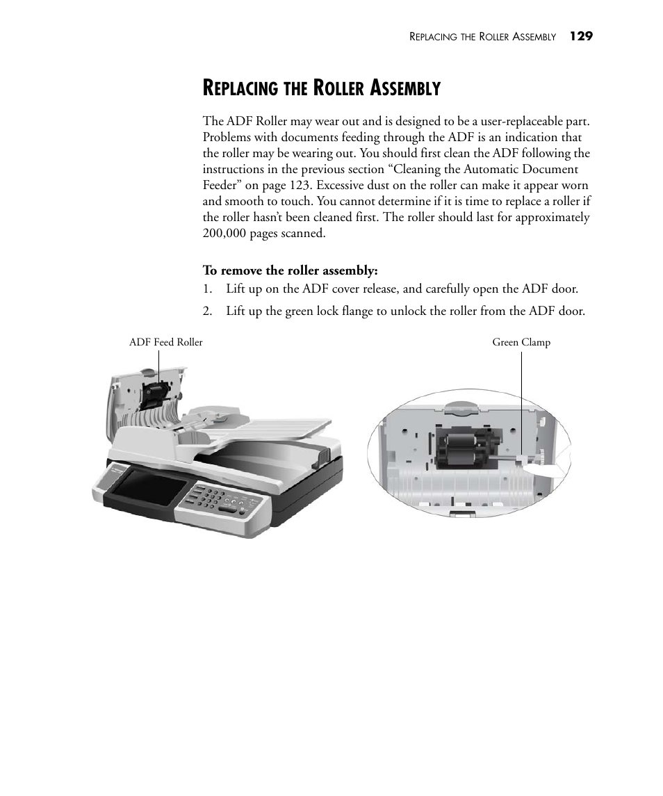 Replacing the roller assembly, Eplacing, Oller | Ssembly | Visioneer NETSCAN 4000 User Manual | Page 136 / 186