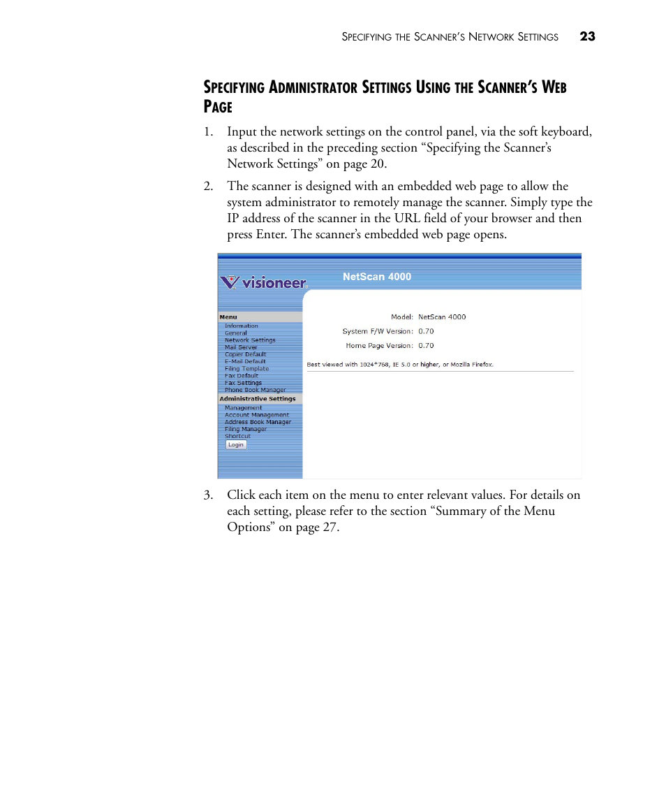 Visioneer NETSCAN 4000 User Manual | Page 30 / 186