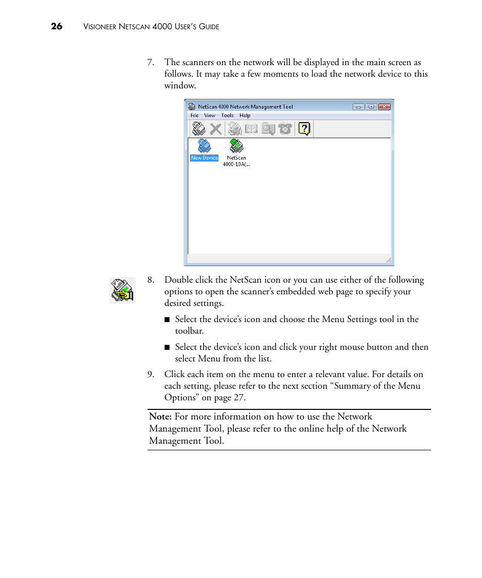 Visioneer NETSCAN 4000 User Manual | Page 33 / 186