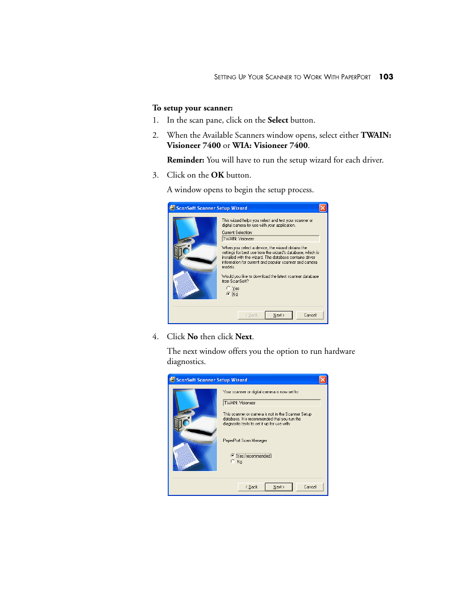 Visioneer OneTouch 7400 User Manual | Page 108 / 122