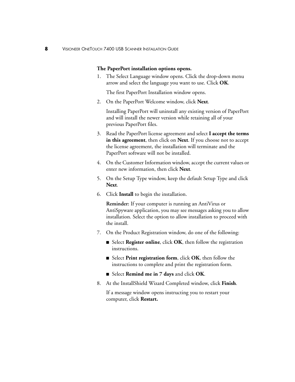 Visioneer OneTouch 7400 User Manual | Page 13 / 122
