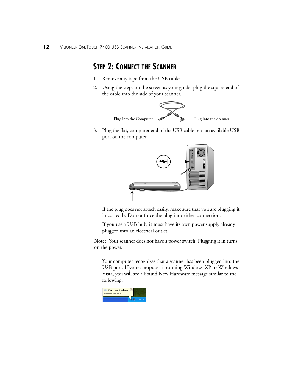 Step 2: connect the scanner, Onnect, Canner | Visioneer OneTouch 7400 User Manual | Page 17 / 122