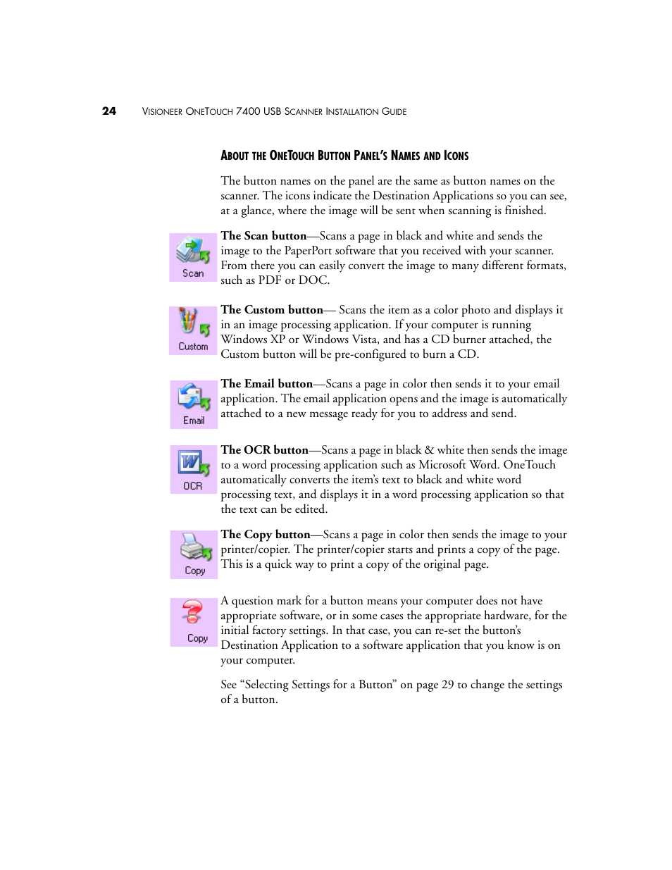 Visioneer OneTouch 7400 User Manual | Page 29 / 122