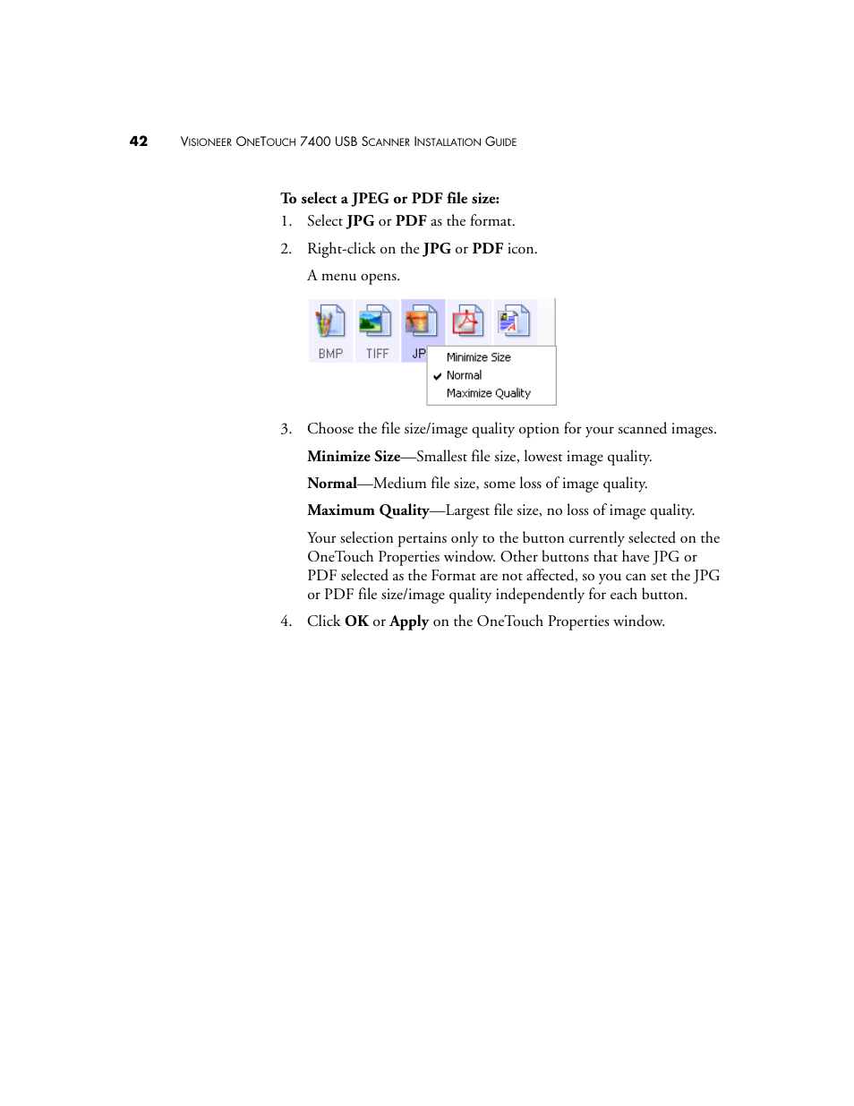 Visioneer OneTouch 7400 User Manual | Page 47 / 122